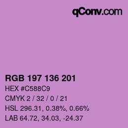 Color code: RGB 197 136 201 | qconv.com