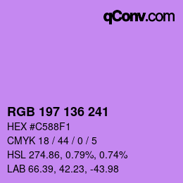 Color code: RGB 197 136 241 | qconv.com