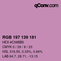 Color code: RGB 197 139 181 | qconv.com
