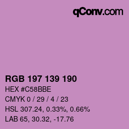 Color code: RGB 197 139 190 | qconv.com