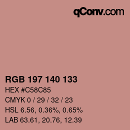 Color code: RGB 197 140 133 | qconv.com
