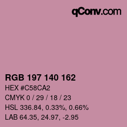 颜色代码: RGB 197 140 162 | qconv.com