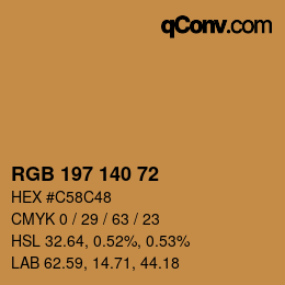 カラーコード: RGB 197 140 72 | qconv.com
