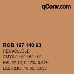 Código de color: RGB 197 140 93 | qconv.com