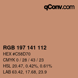 Farbcode: RGB 197 141 112 | qconv.com