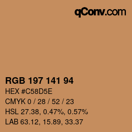 Código de color: RGB 197 141 94 | qconv.com