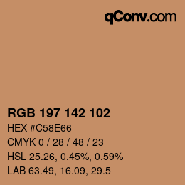 カラーコード: RGB 197 142 102 | qconv.com