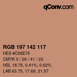 Color code: RGB 197 142 117 | qconv.com