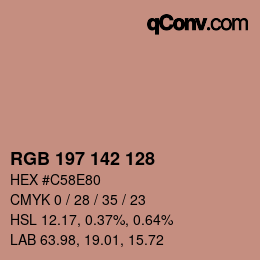 Farbcode: RGB 197 142 128 | qconv.com