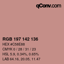 カラーコード: RGB 197 142 136 | qconv.com