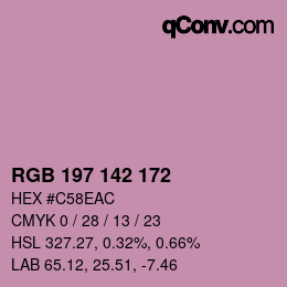 Código de color: RGB 197 142 172 | qconv.com
