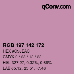 Code couleur: RGB 197 142 172 | qconv.com