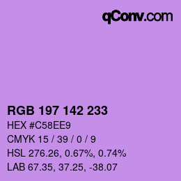 Color code: RGB 197 142 233 | qconv.com
