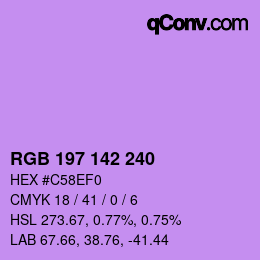 カラーコード: RGB 197 142 240 | qconv.com