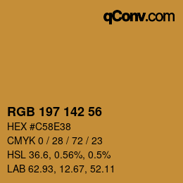 Color code: RGB 197 142 56 | qconv.com