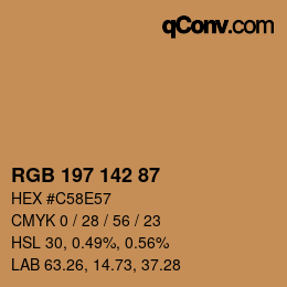 カラーコード: RGB 197 142 87 | qconv.com