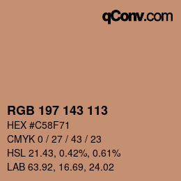 Color code: RGB 197 143 113 | qconv.com