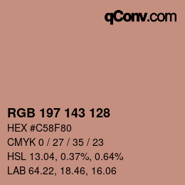 Color code: RGB 197 143 128 | qconv.com