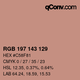 カラーコード: RGB 197 143 129 | qconv.com