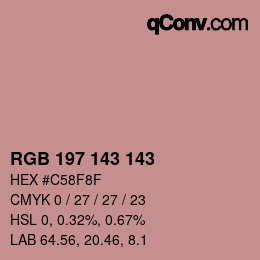 Color code: RGB 197 143 143 | qconv.com