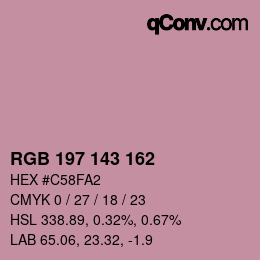 Color code: RGB 197 143 162 | qconv.com