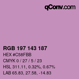 Color code: RGB 197 143 187 | qconv.com