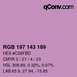 Color code: RGB 197 143 189 | qconv.com
