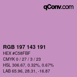 Farbcode: RGB 197 143 191 | qconv.com