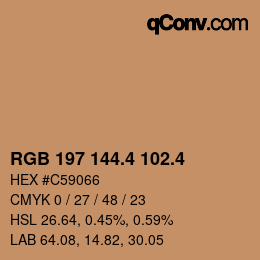 カラーコード: RGB 197 144.4 102.4 | qconv.com