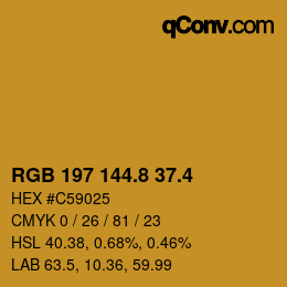 カラーコード: RGB 197 144.8 37.4 | qconv.com