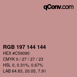Color code: RGB 197 144 144 | qconv.com