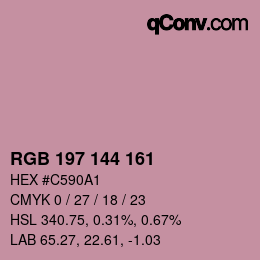 Color code: RGB 197 144 161 | qconv.com