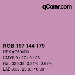 Color code: RGB 197 144 179 | qconv.com