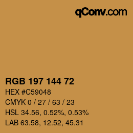 Farbcode: RGB 197 144 72 | qconv.com
