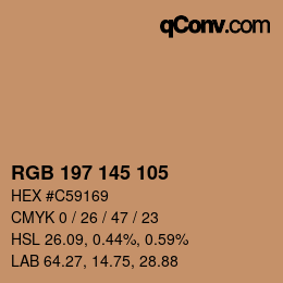 カラーコード: RGB 197 145 105 | qconv.com