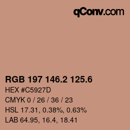 カラーコード: RGB 197 146.2 125.6 | qconv.com