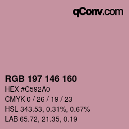 Color code: RGB 197 146 160 | qconv.com