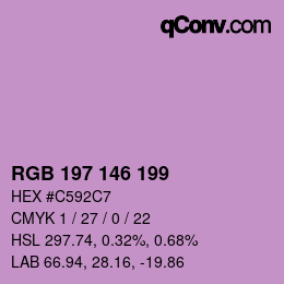 Código de color: RGB 197 146 199 | qconv.com