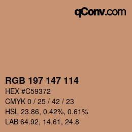 Color code: RGB 197 147 114 | qconv.com