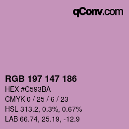 Color code: RGB 197 147 186 | qconv.com