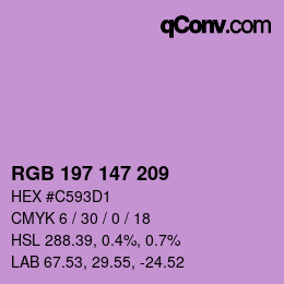 Color code: RGB 197 147 209 | qconv.com