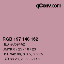 Color code: RGB 197 148 162 | qconv.com