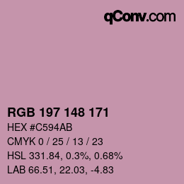 Code couleur: RGB 197 148 171 | qconv.com