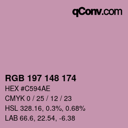 Color code: RGB 197 148 174 | qconv.com