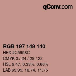 カラーコード: RGB 197 149 140 | qconv.com