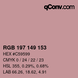 Color code: RGB 197 149 153 | qconv.com