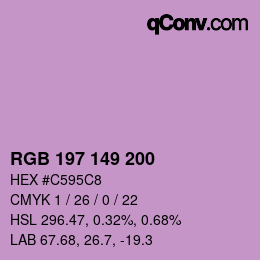 Color code: RGB 197 149 200 | qconv.com