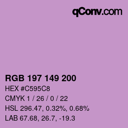 Código de color: RGB 197 149 200 | qconv.com