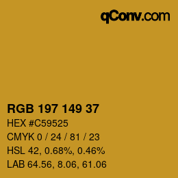 Color code: RGB 197 149 37 | qconv.com