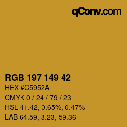 カラーコード: RGB 197 149 42 | qconv.com